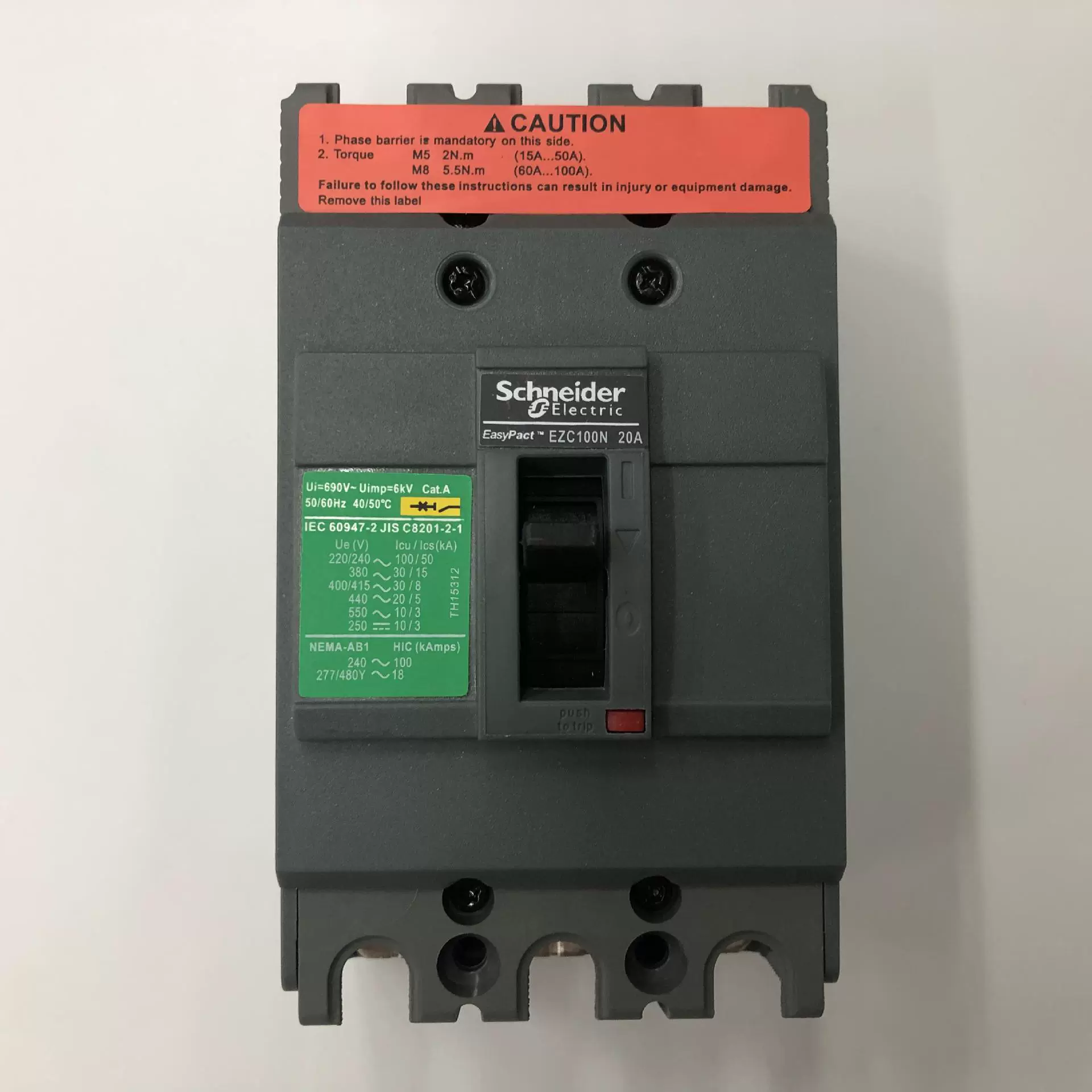 Оригинальный воздушный выключатель Schneider EZC100N3020 3P 20A в литом корпусе