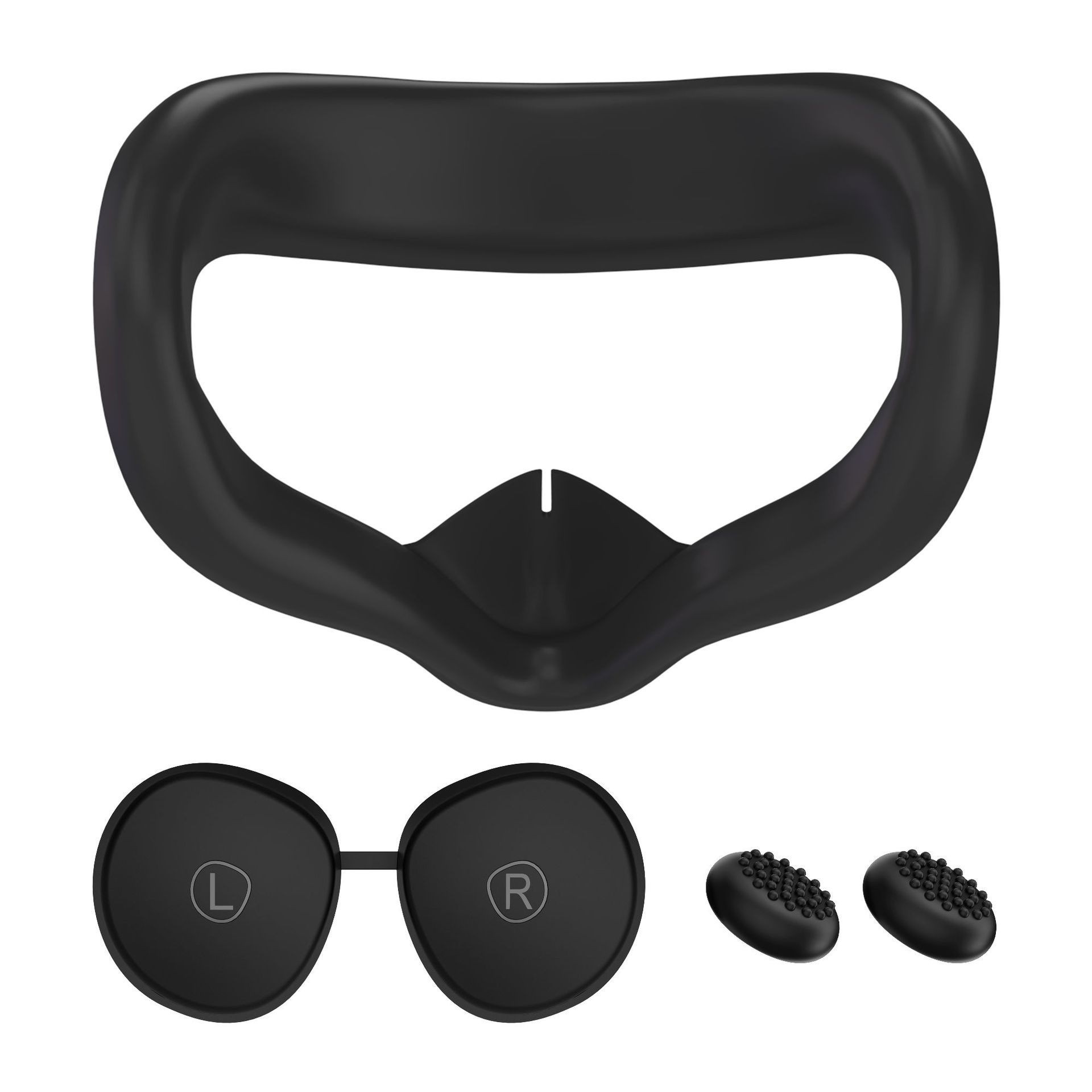 Adecuado para OculusQuest2, cubierta de lente de máscara de silicona de tres piezas, tapa de joystick, accesorios para gafas VR, todo el universo