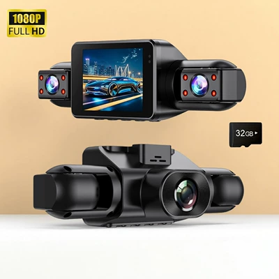Driving recorder HD WiFi connected parking - sy2003-triple-lens-wifi-32gb-memory-card