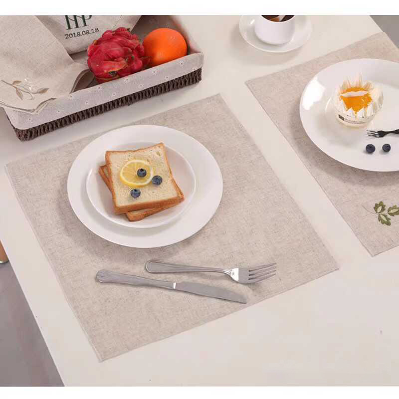 Servillas de algodón transfronterizas lino almohadilla de comedor occidental fiesta doméstica decoración de escritorio de varios tamaños para la cocina