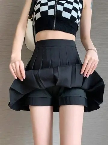 (松紧腰+加长+裤+拉链）百褶裙JK制服裙子半身裙春夏短裙秋冬