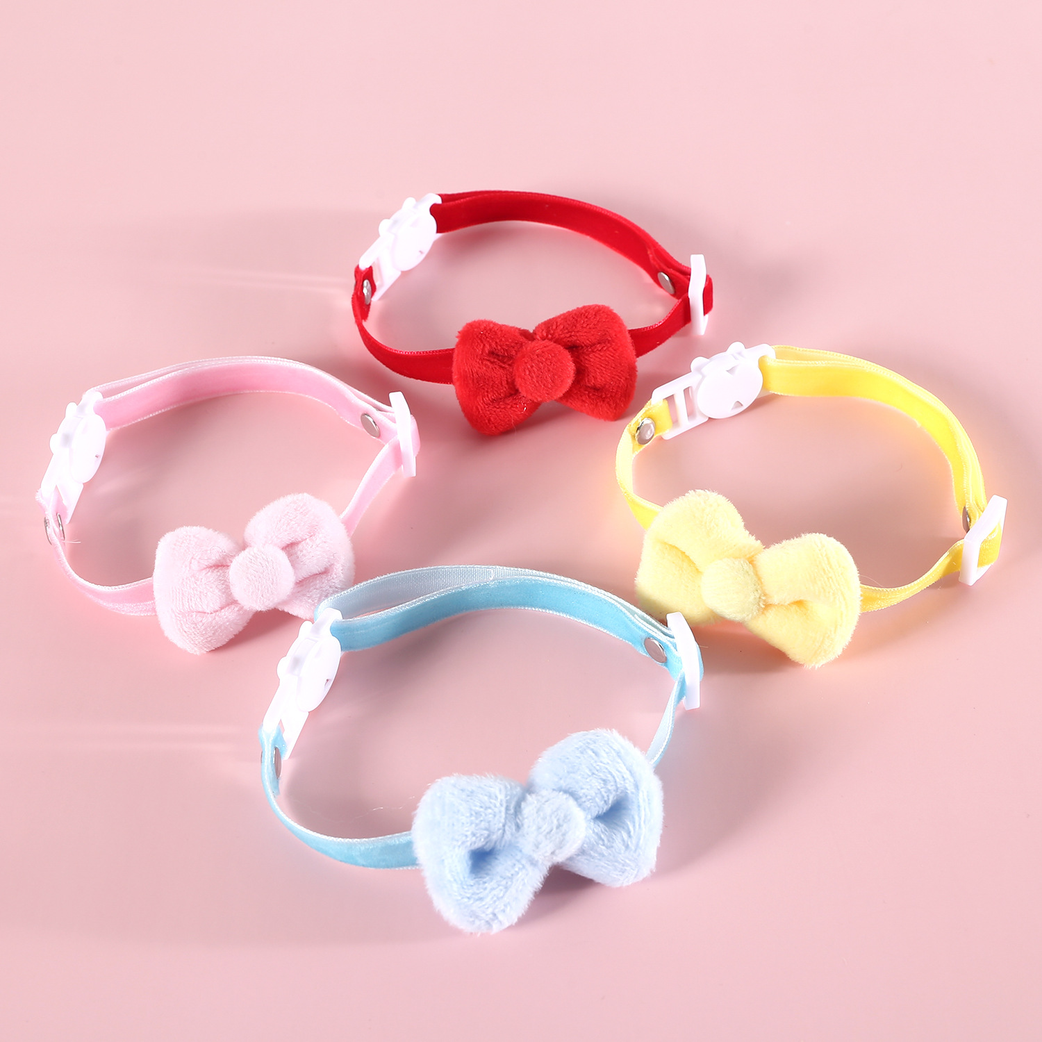 Collar de arco de seda de mascota color caramelo corbata princesa felina collar de perro anti-asfixia comercio exterior