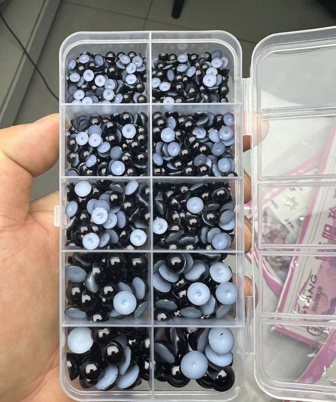 毛绒玩具眼睛配件 diy立体手工编织发夹材料半圆仿珍珠公仔头饰装|undefined