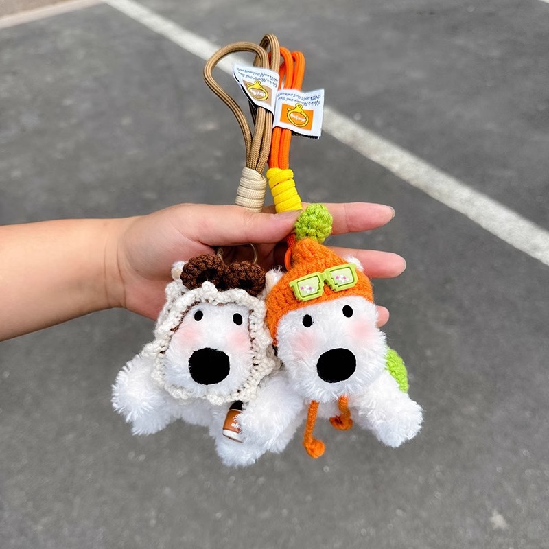 Cute West Highland felpa colgante bolso colgante dibujos animados garabateado cachorro muñeca llavero accesorios regalos creativos