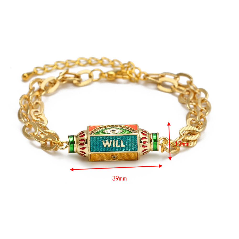 Simple Style Devilu0027S Eye Copper Inlay Rhinestones Bracelets 1 Piece