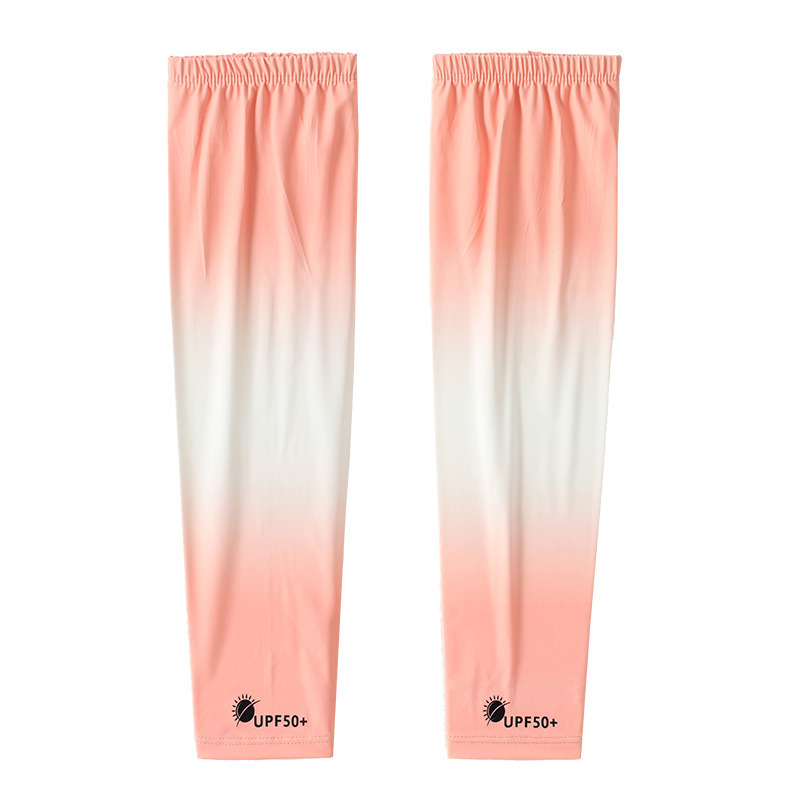 Verano gradiente protector solar manga nueva conducción de bicicleta ligera y delgada protector solar respirante alargado dedo de braza de verano gradiente hielo manga