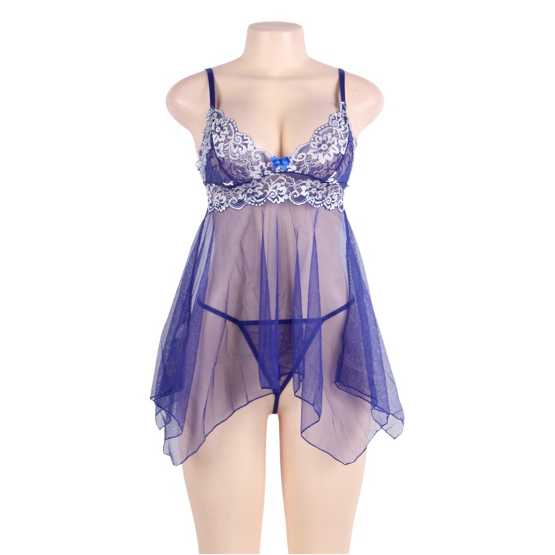 Europa y América transfronteriza nueva lencería sexy correa de encaje camisón transparente tentación sexy pijamas Comercio exterior suministro al por mayor