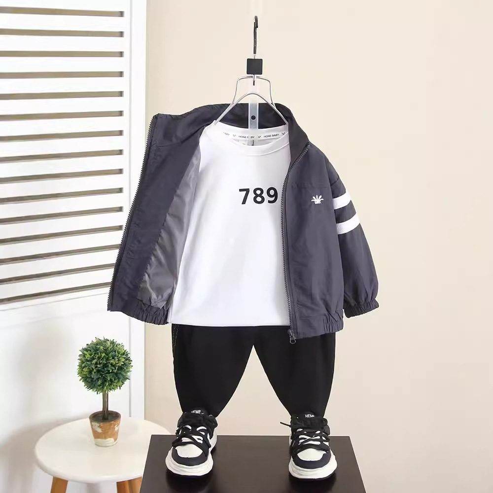 6304 chaqueta de otoño para niños 2025 nueva chaqueta de estilo occidental de otoño para niños coreanos