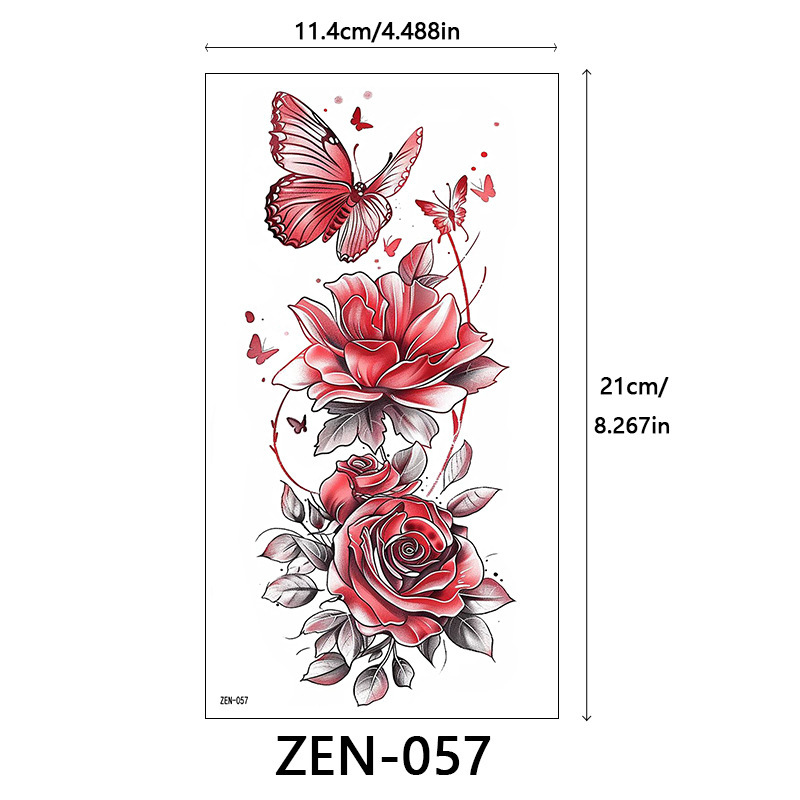 新品跨境 ZEN小全臂纹身贴半臂纹身贴动物花朵万圣节纹身贴tattoo|undefined