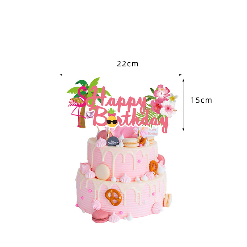 Verano tema hawaiano flamenco piña fiesta vajilla desechable bandeja de papel taza de papel bandera suministros de mantel