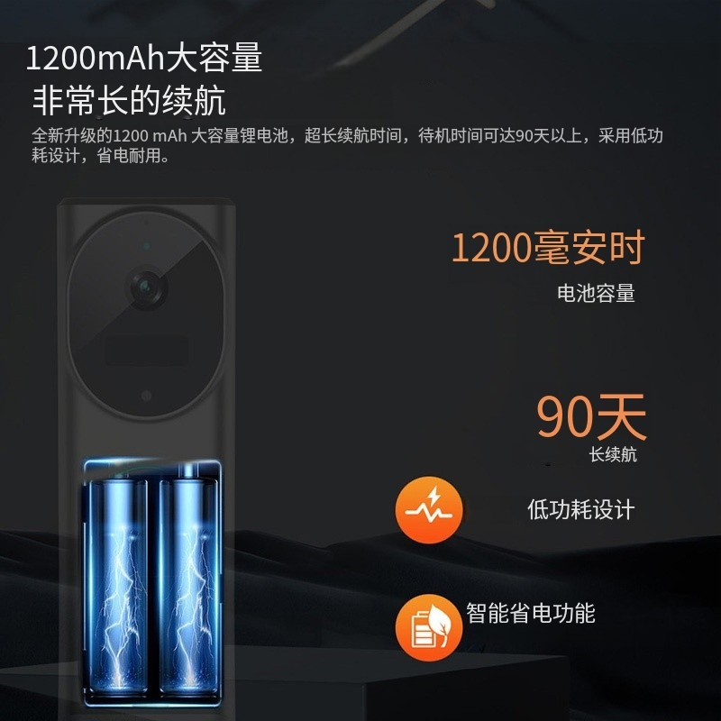 Cámara de monitoreo inalámbrica inteligente doméstica campana de monitoreo de una sola llamada sin conexión de larga duración campana de monitoreo de vacaciones