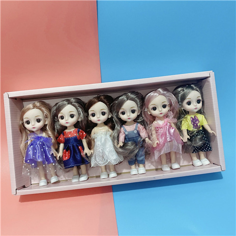 (2개) 미니 17CM 어린이 무죄 어린이 인형 장난감 원피스 업 소녀 생일 선물 장식품
