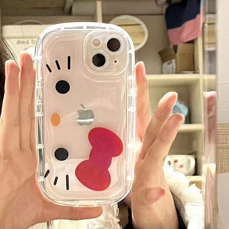 Suitable for iPhone 17 Pro Max Phone Case, Transparent Apple 15 Anti-Drop Case, 14/13 Bow Tie, 16E New Model for Girls