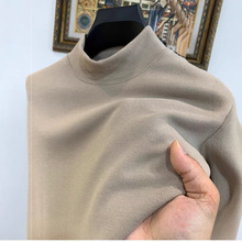 德绒半高领打底衫男士双面加绒内搭长袖T恤潮流冬季弹力保暖内衣