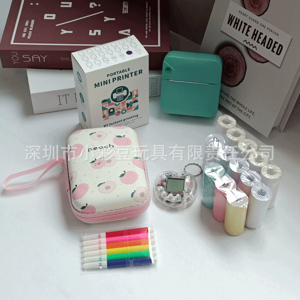 C17 녹색 + 감열지 5개 + 접착지 5개 + 색종이 3개 + 색펜 + 가방 + 전자 애완동물