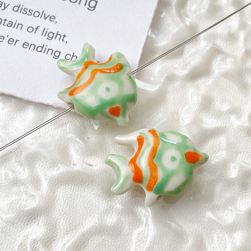 5g Weight Pendant Jewelry Making Type DIY Jewelry Accessories Classification 1 Piece Quantity ceramics Material Fish Pattern Simple Style, IG Style Style 1 Piece Ceramics Fish DIY Jewelry Accessories Pendant 7