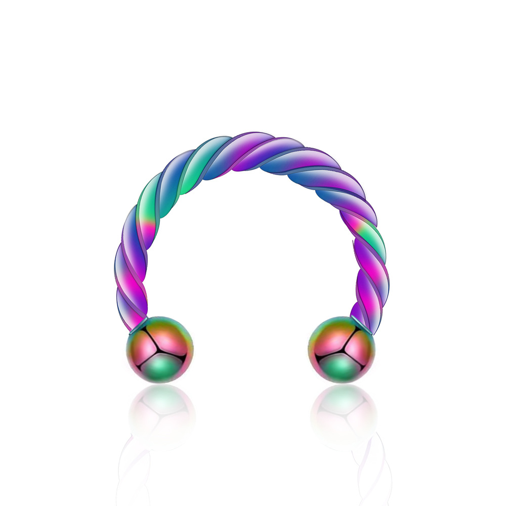 Simple Style Twist Stainless Steel Plating Nose Ring 1 Piece