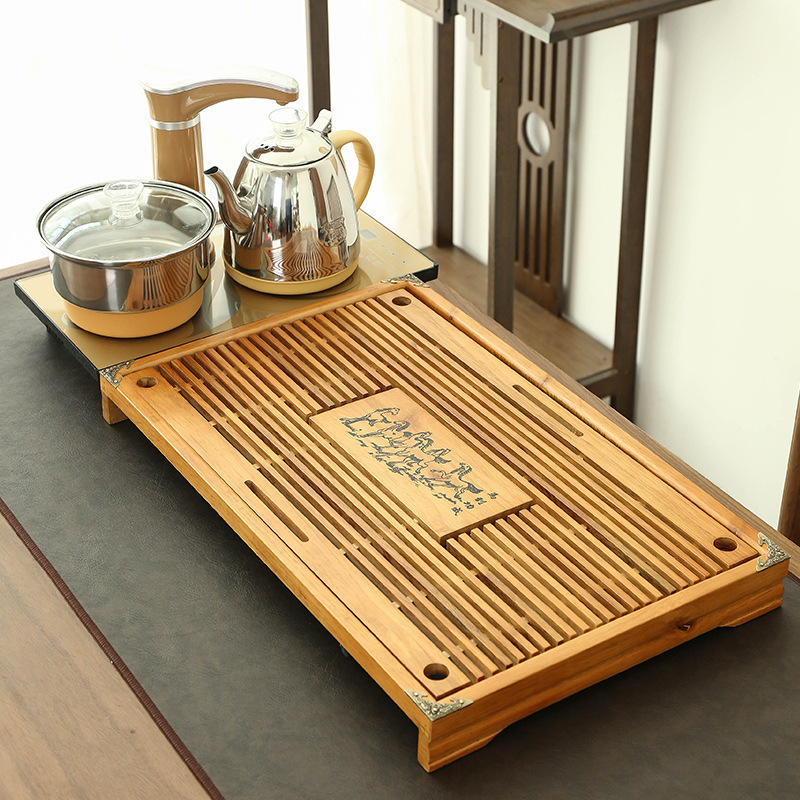 茶器セット家庭用全自動セット工夫茶杯紫砂茶道オフィス一体茶台実木茶盤|undefined