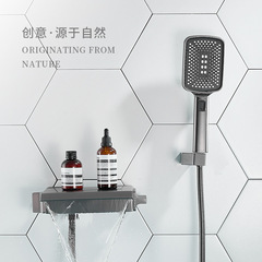 瀑布式浴缸龍頭牆出缸邊式冷熱洗澡淋浴花灑套裝入牆式浴缸水龍頭