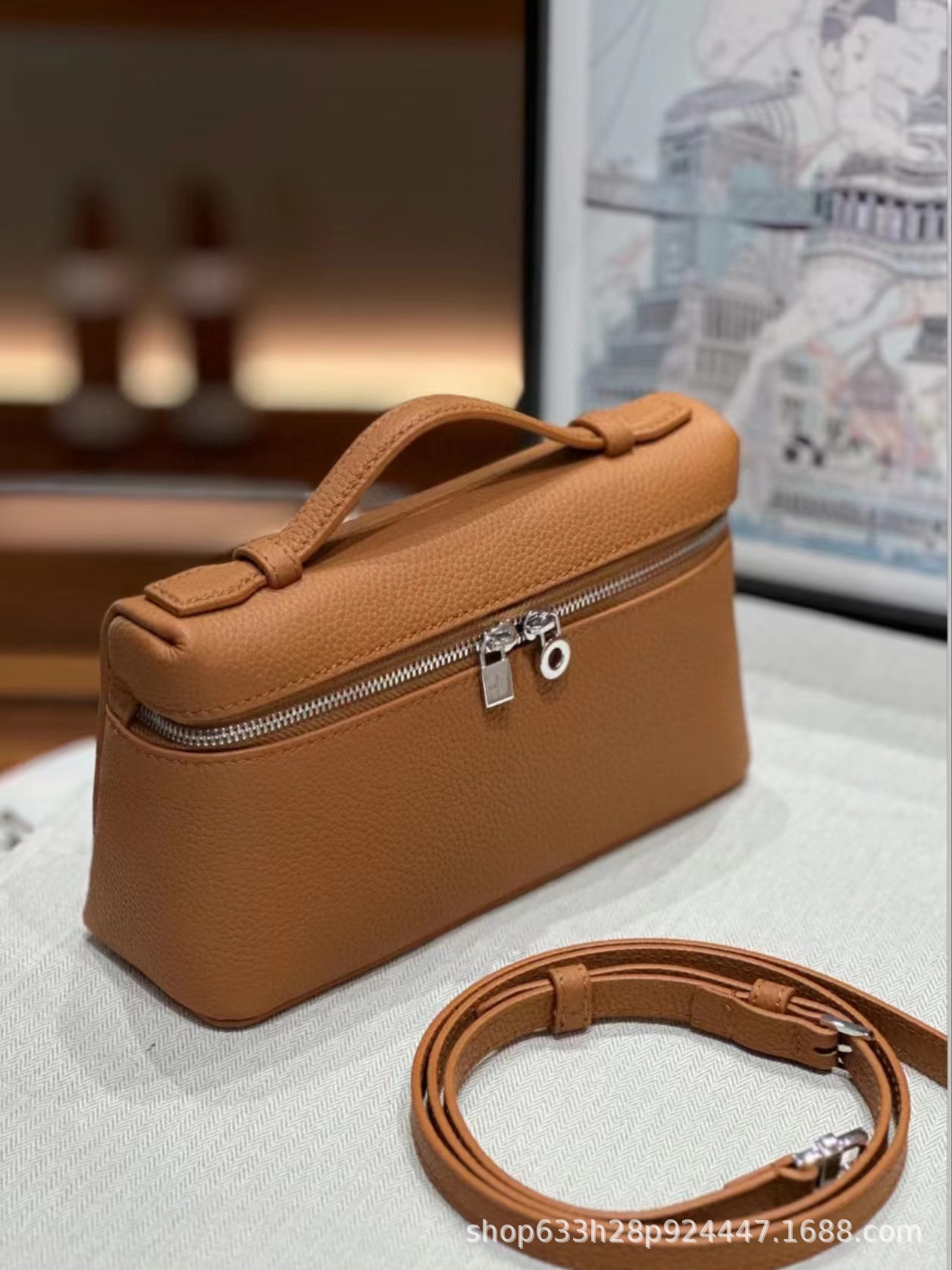 Bolso de almuerzo de cuero lp19 transfronterizo nuevo Gigi mismo bolso Kelly bolso litchi bolso simple bolso de hombro femenino