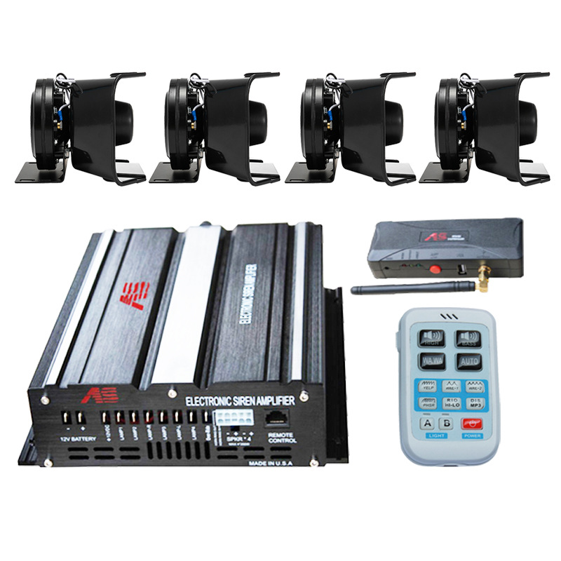 Wireless alarm speaker, 1200W four-channel amplifier, loudspeaker, high-frequency horn, A10G-2, with square connector