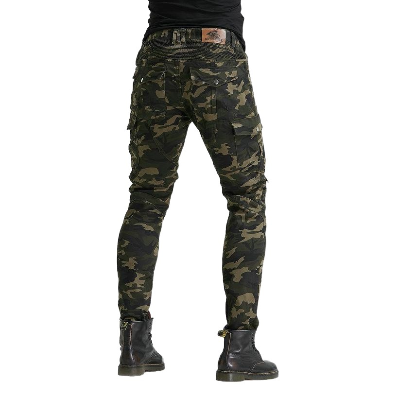 Directo de fábrica herramientas de camuflaje multi-Bolsa de la motocicleta pantalones vaqueros de la motocicleta de los hombres elásticos resistentes a la caída pantalones cortos