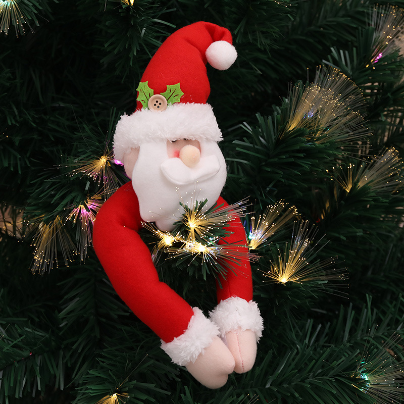 Christmas decoration supplies cartoon creative old man snowman curtain buckle cotton filled trumpet party hanging gift