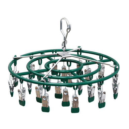 Stainless steel sock drying rack with multiple clips, windproof sock hanging rack, multi-functional underwear drying sock artifact for home use