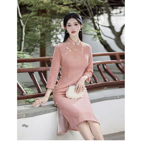 Chic New Style Cheongsam Improvement Version, Lightweight Autumn High-End, Unisex, Versatile, New Chinese Style National Wind