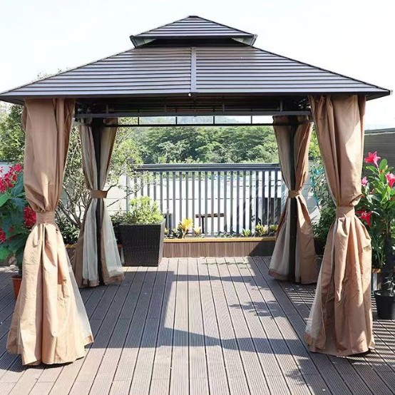 Pabellón al aire libre Villa patio hierro jardín toldo al aire libre nuevo estilo chino techo ocio granja pabellón