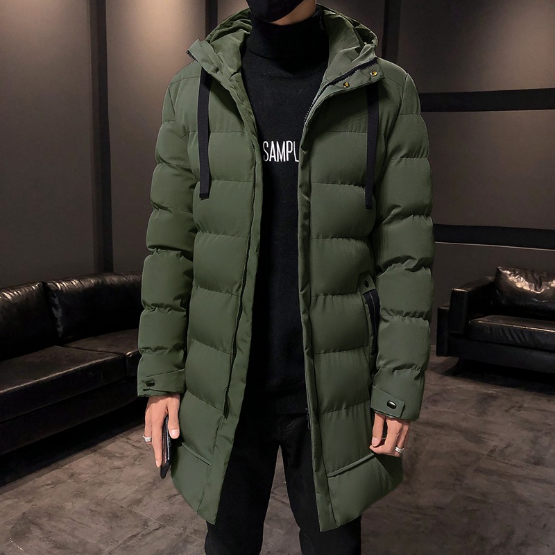 Chaqueta de algodón M-8XL para hombre, chaqueta de algodón de longitud media de talla grande, chaqueta informal cálida de estilo coreano para hombre, chaqueta de algodón de invierno a la moda
