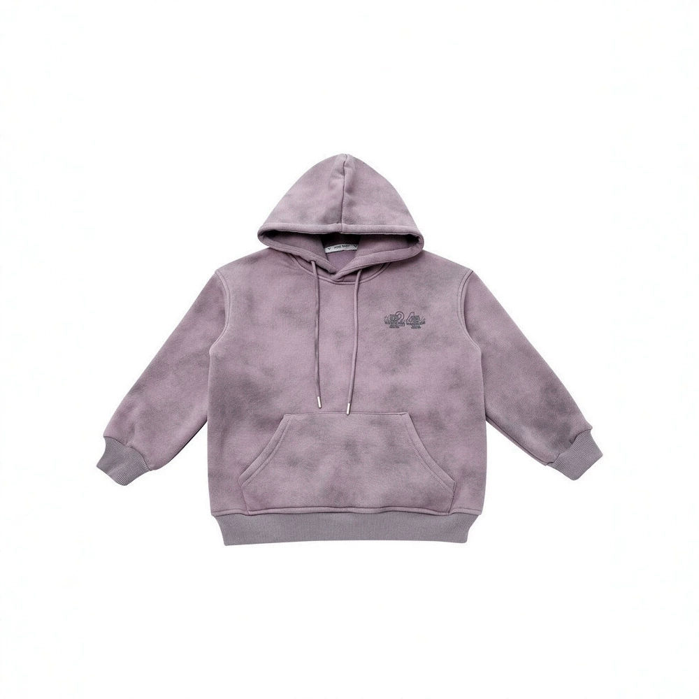 Demi-season fleece retro hoody for boys, oversize, increased thickness, nostalgia