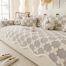 跨境专供2025新款舒棉绒异形沙发垫小清新风一片式全盖防滑秋冬款