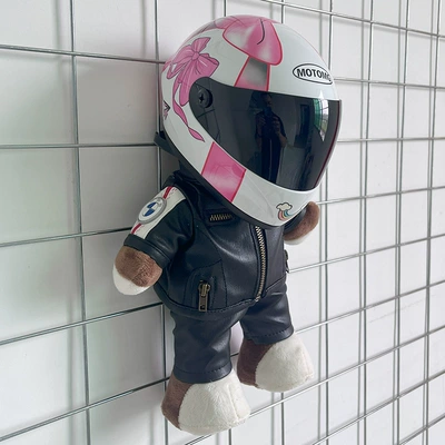 Motosiklet dəbilqələri, Motorcycle Doll Helmet Bear - height-28cm-black-bearm-butterfly-helmet-upgraded-internal-buckle