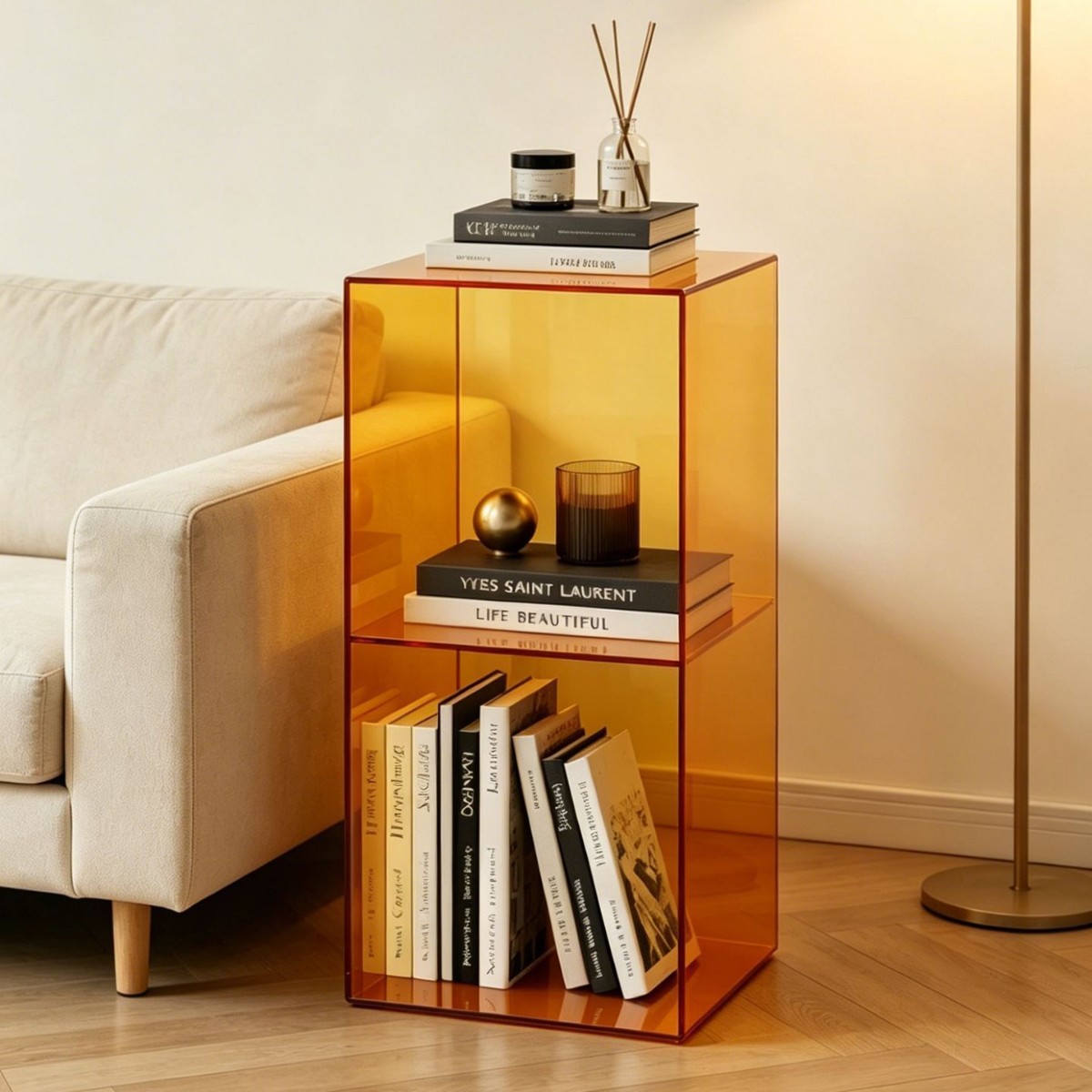 Acrylic Multi-Tier Shelf Rack