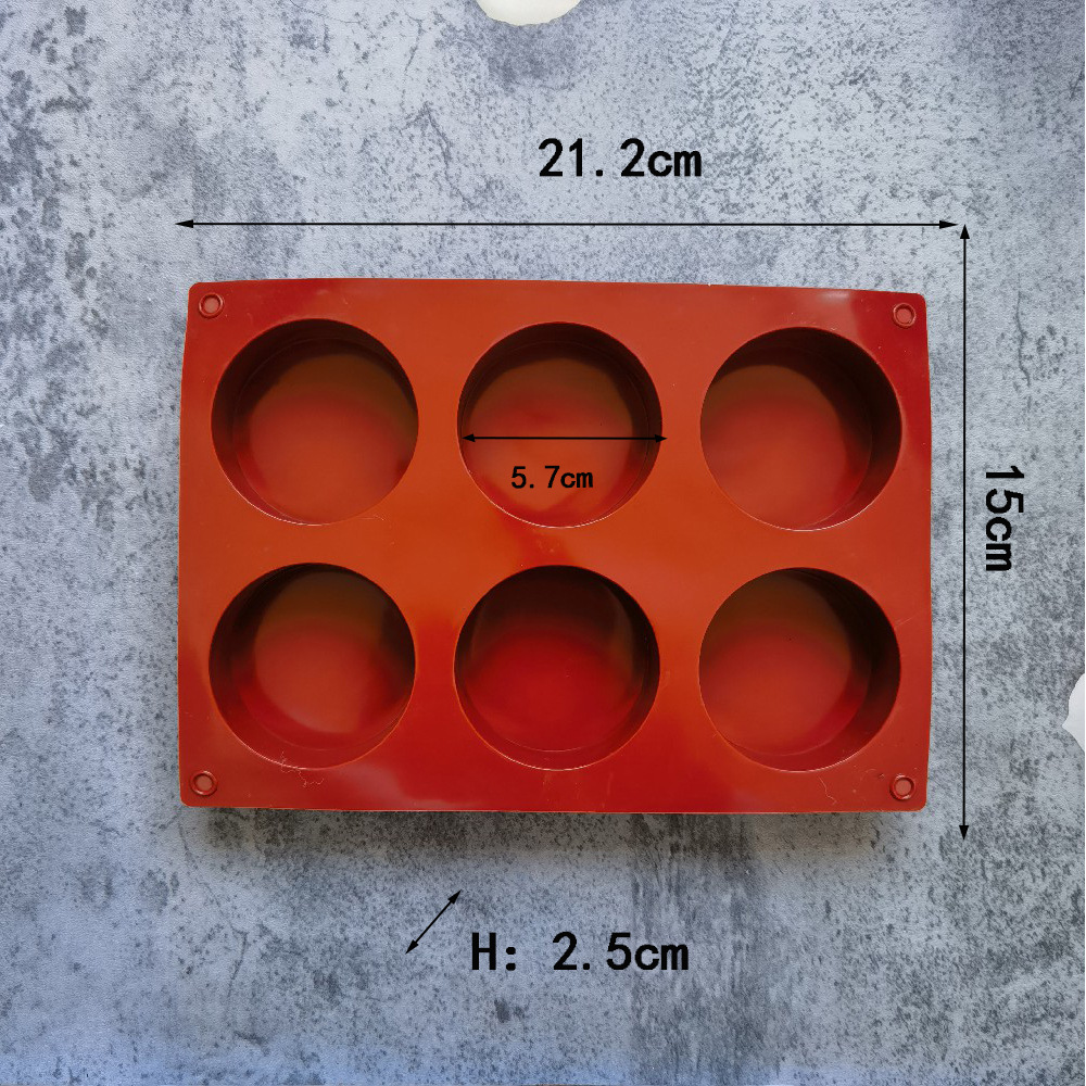 Silicone 6 cilindros pequeños 154 molde de pastel helado gelatina pudín jabon molde de pastel herramientas de horneado
