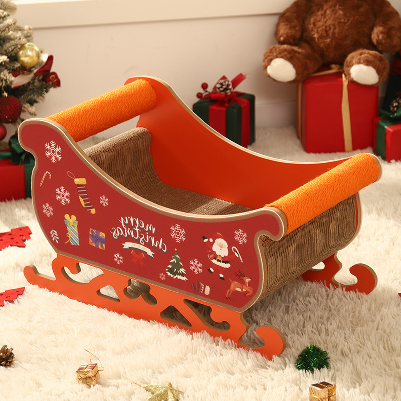 Navidad gato nido gato agarrar tablero integral anti-desgaste no descascar papel corrugado cuerda de cáñamo gato afilar garras artefacto gato agarrar tablero nido