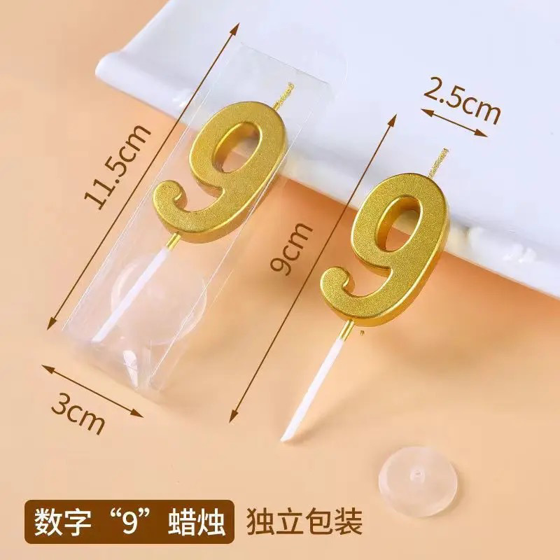 Ins en línea vela de cumpleaños digital vela de oro envasado independiente decoración de pastel vela fábrica directa