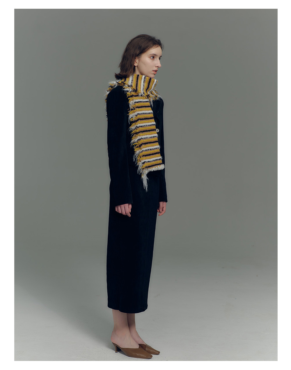 Damen Strickschal Im Vintage Look Gestreifter Wollschal Für Winter_voghion.com