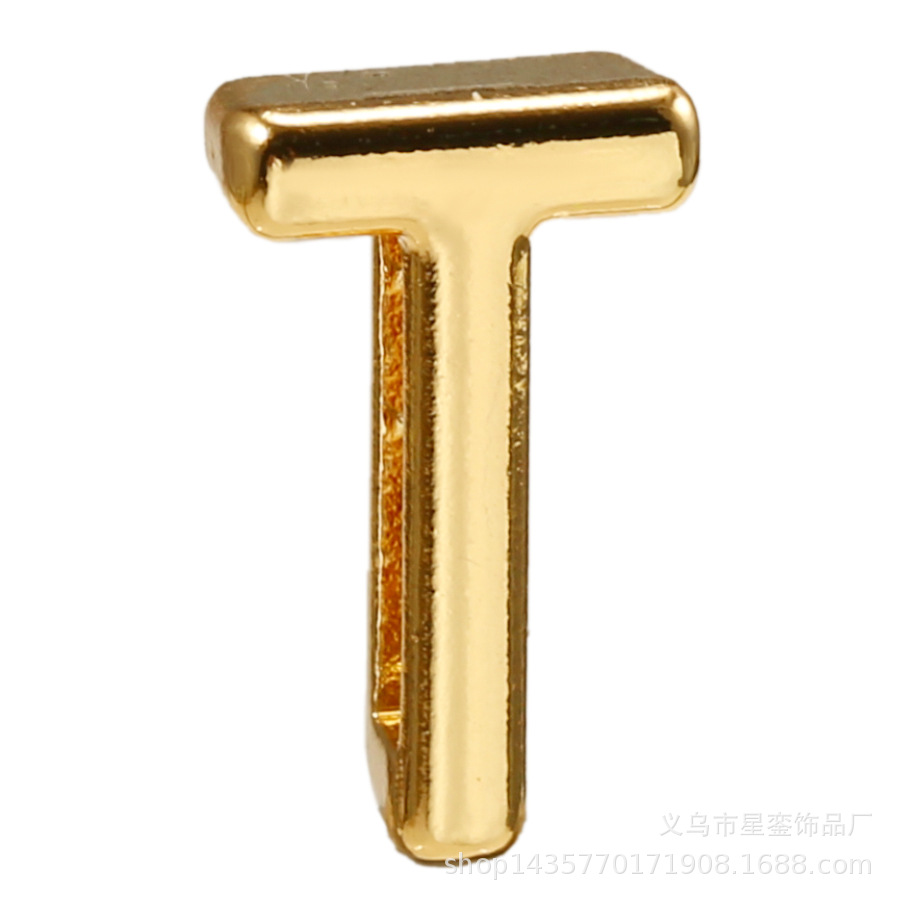 2*10mm長方形の穴の金色のアルファベットのビーズのネットの身の回りの腕時計のブレスレットのdiyの名前のばらの部品