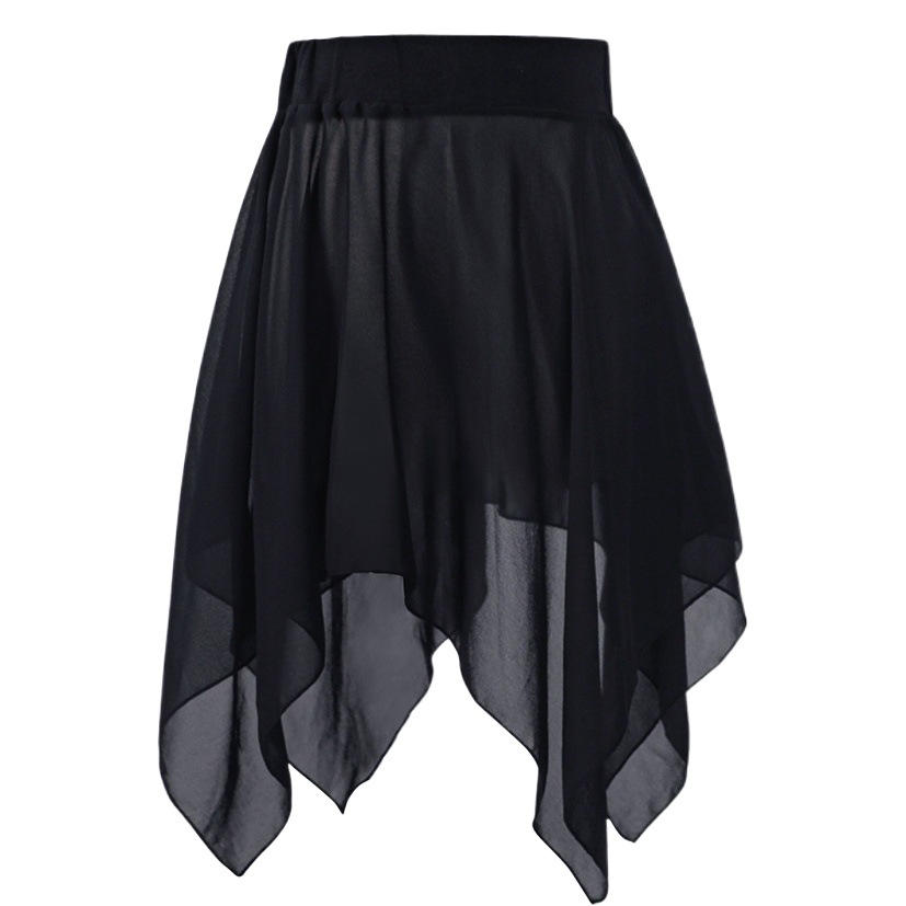 Falda de baile para adultos falda de gasa de ballet falda de media longitud falda de rendimiento nueva falda irregular negra clásica de las mujeres image 1