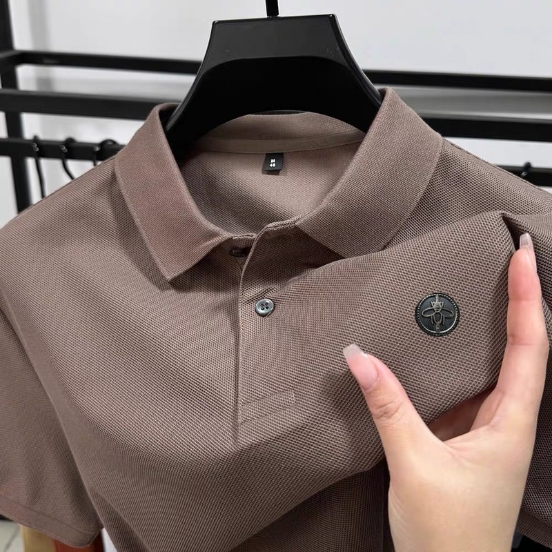 大きいサイズのトレンディなブランドカウンター本物の半袖 Tシャツメンズポロ Tシャツ 2025 夏の新しいお父さん着用紳士服|undefined
