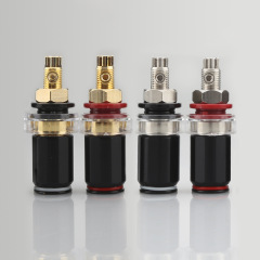 ST650 Pure Copper Gold Plated Rhodium Speaker Connector for HIFI Audio Speakers and Amplifiers Banana Plug Socket Plug Solder-Free