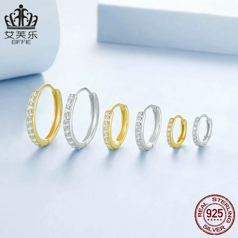 艾芙乐 Universal earrings, platinum fashionable accessory, simple and elegant design, 925 sample silver