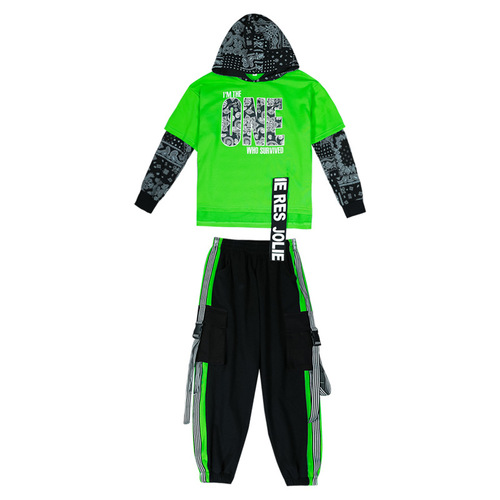Children's performance costumes hiphop street dance hiphop for big children almond set for boys children's clothing jazz dance clothes