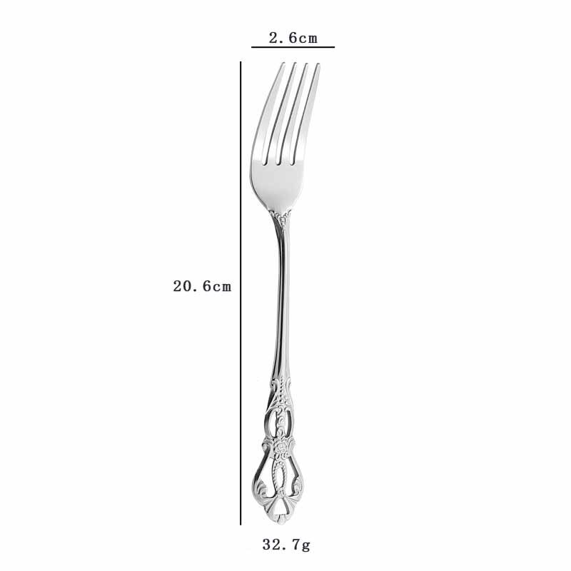クロスボーダーステンレス鋼のナイフ、フォーク、スプーンクリエイティブロイヤルエンボス中空洋食食器宮殿ホテルレトロプレートセット|undefined