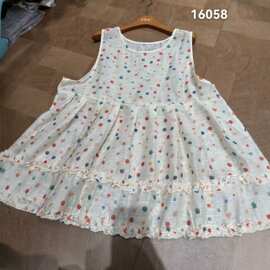 简梦波点花边背心裙 2026夏季新款 森女系无袖马甲套头上衣16058