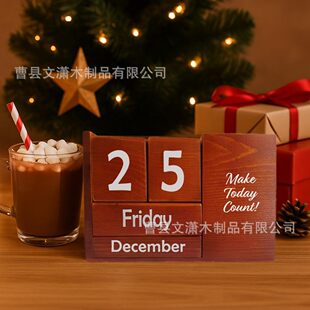 Wooden Simple Flip Calendar Dormitory Desktop Home Study Desk Calendar Perpetual Calendar Photo Props Decoration Ornaments