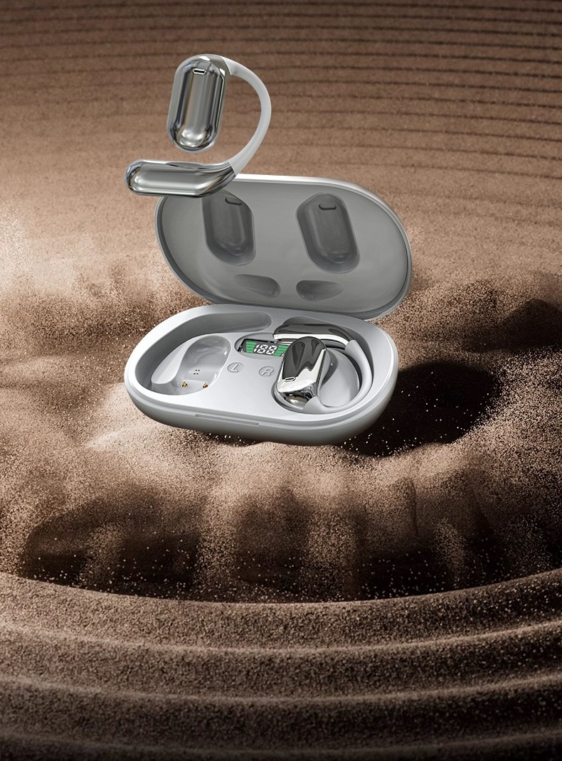 Cross-border bestselling ear-hook AI translation wireless Bluetooth earbuds Q16 running sports ear-hook design smart digital display