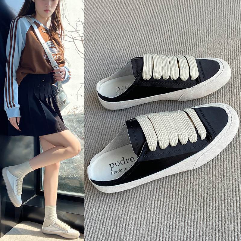 Women's 2026 new style white slip-on shoes, flat-soled, with internal height increase, casual satin sneakers Women's 2026 new style white slip-on shoes, flat-soled, with internal height increase, casual satin sneakers